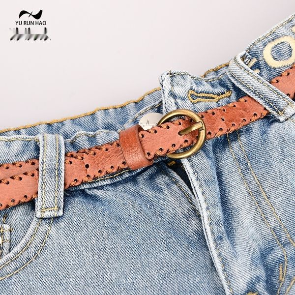 

ppuv1 fashion beltwomen's simple versatilewith h stitched belt pants beltfemale women's student korean pin pin pinwomen's bel, Black;brown