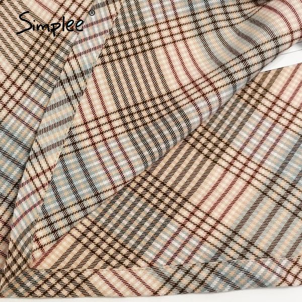 

simplee chic contrast color plaid high waist women skirt a line belt short skirt ladies casual autumn winter mini skirt 2020 new sqcbeu, White;black