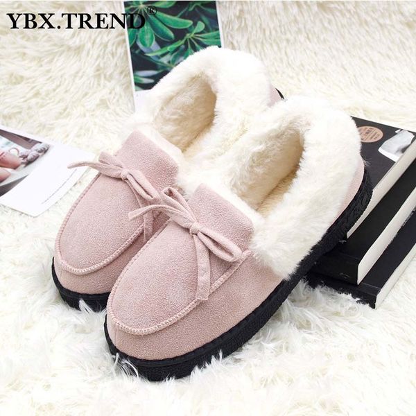 

slippers women winter shoes flats home bowtie plush inside ladies comfort loafers female indoor pantuflas slip on 2020 fashion x1020, Black