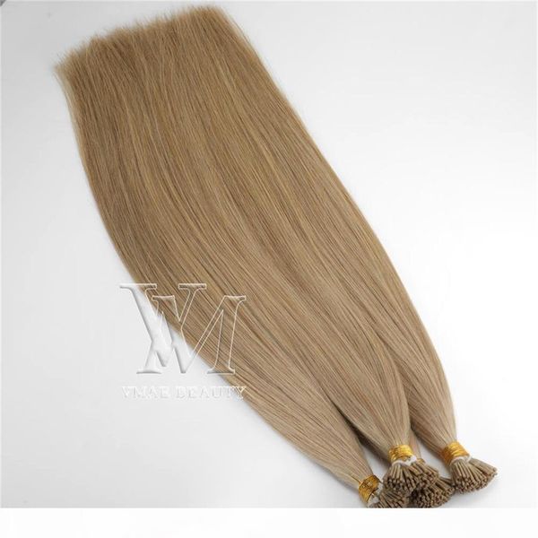 

vmae most popular probonded natural 613 blond brazilian straight keratin 1.0g strands 100g i tip stick 100% human hair extensions, Black