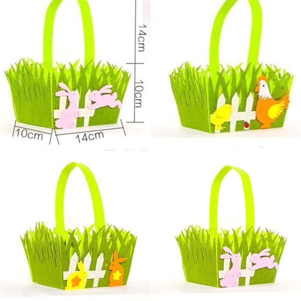 

easter cock bunny basket totes egg cartoon non-woven bag kids gifts rabbit bucket candy storage basket handbag put easter egg g12004, Black