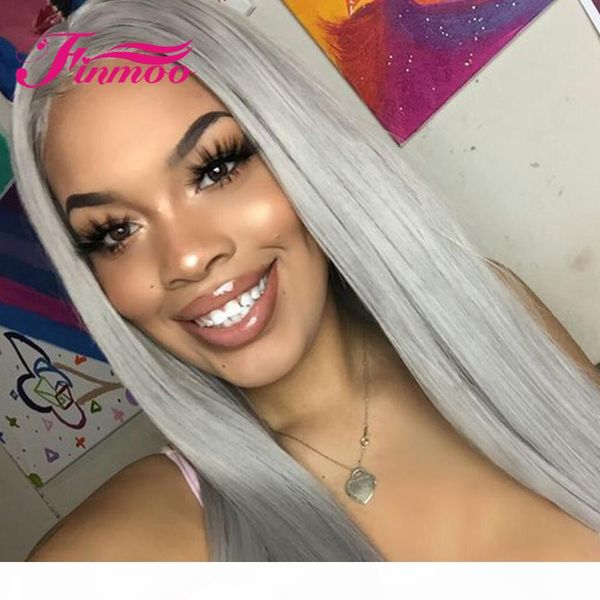 

gray colored lace front human hair wigs for women 13x6 straight lace front wig pre plucked transparent full lace wigs brazilian, Black