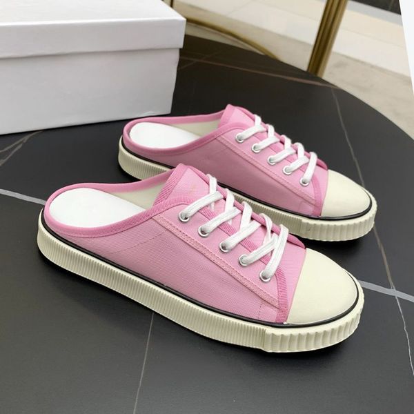 

designer women's new blank pure color lace up canvas casual shoes luxury fashion white thick bottom slip-on shoes, Black