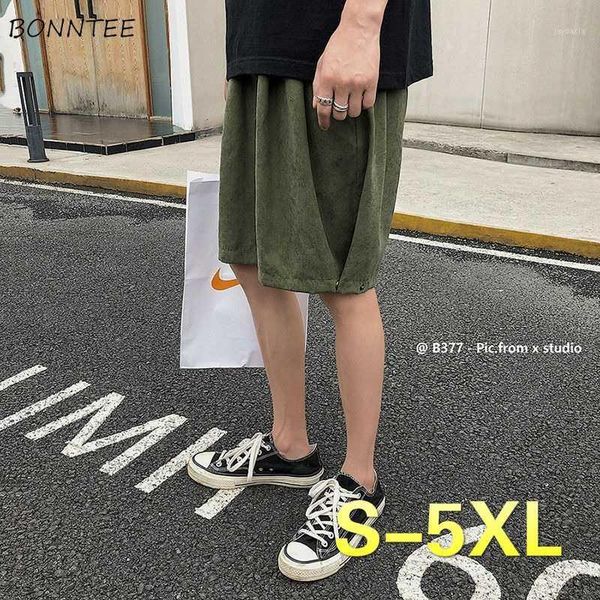 

men casual shorts solid plus size 5xl loose korean summer chic simple leisure oversize all-match fashion teens beach ins ulzzang1, White;black