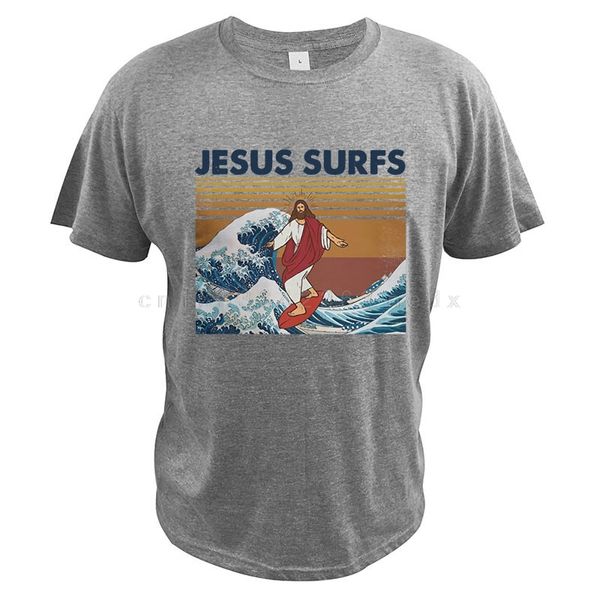 

иисус surfs смешной серфинг летний ocean beach бог иисус библия mashup цифровая печать дизайнеров crew neck пародии толстовку футболки толст
