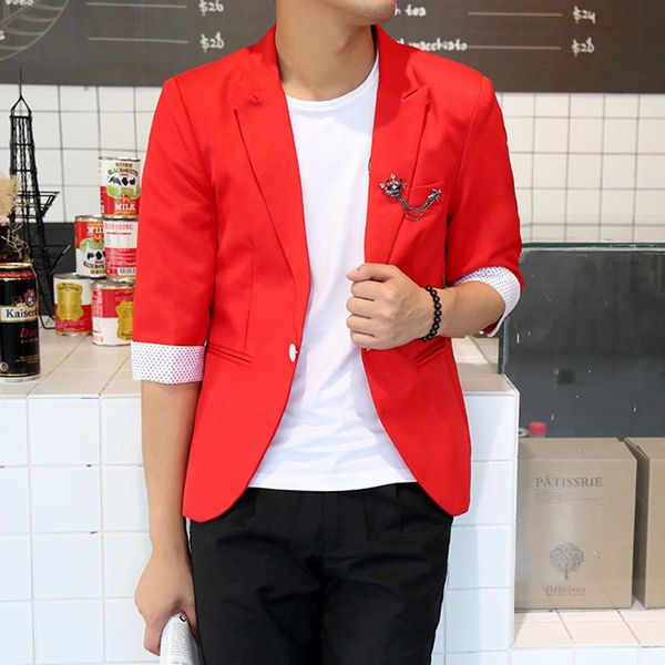 

men's suits & blazers blazer homme male nice masculino business half sleeve casual fashion brand men clothing, White;black