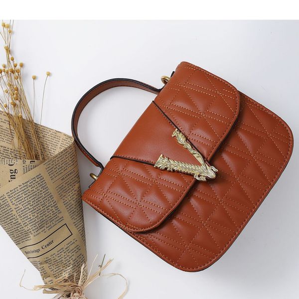 

2020 women's fashion pu v single shoulder straddle saddle chain bag