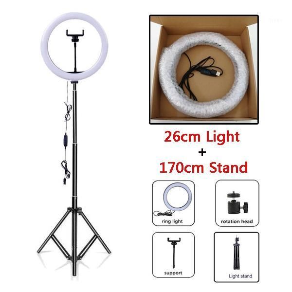 

flash heads 10 inch led ring light 26cm rung ringlight with stand and phone holder ringlamp po studio camera youtuber ringht lights1
