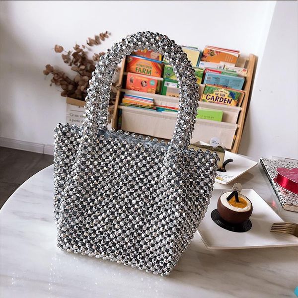

ins handmade beaded bags elegant acrylic beads bag women shoulder bag evening clutch phone purses ladies luxury party purse
