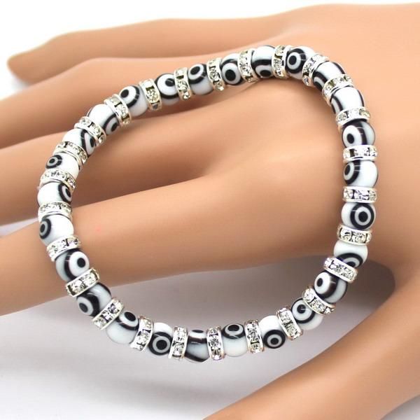 

good gift2017 new fashion evil eye charm men's bracelets popular bangles mini strand beads bracelets jewelry bbyrif, Golden;silver
