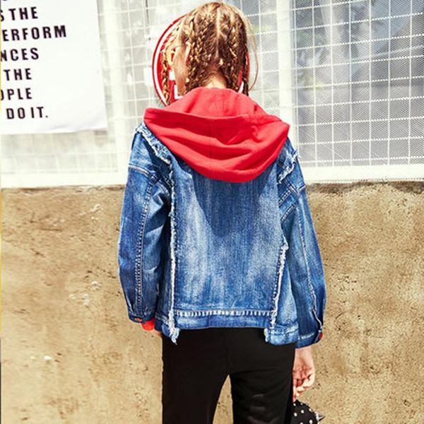 

women's jackets jeans hooded woman shorts red 2021 autumn harajuku style print letter patch designs long sleeve female coats xy111, Black;brown