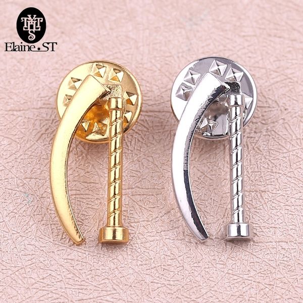 

wholesale 10pcs laryngoscope brooches pin gold colors medical department jewelry for doctor/nurse brooch on the collar 201009, Gray
