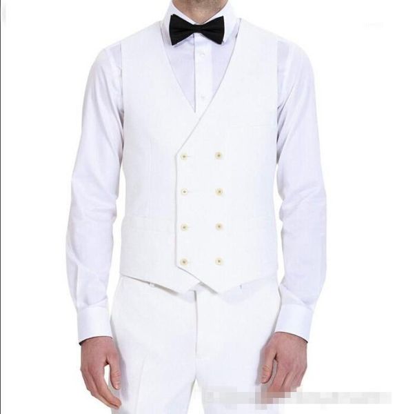 

men's suits & blazers wholesale- white 2021 two pieces groom wedding tuxedos formal the slim fit( pants+vest+bow/tie)1, White;black