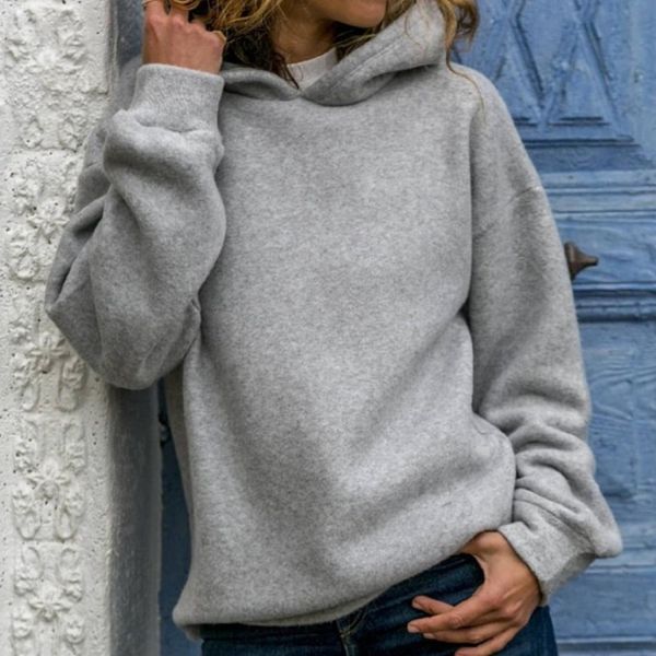 

fashion hoodie long sleeve blouse, Black