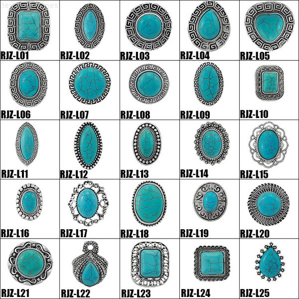 

factoryg41u112 high styles vintage quality turquoise natural stone rings fashion costume gemstone female&male ring jewelry siz, Golden;silver