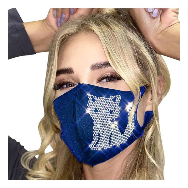 

рождество косплей бандана шарф для взрослых моды алмазный cat печатный конструктор ткань ткань fasemask многоразовый моющийся чехол wmtlvh y, Black