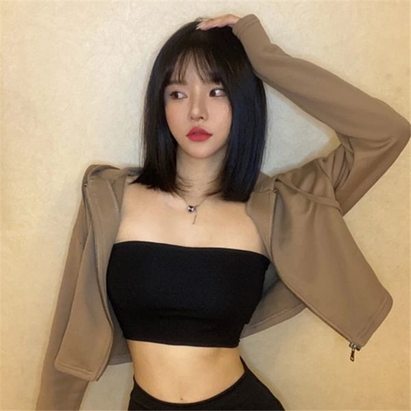 

pfusp women's fashionable 2020 autumn new coat internet korean style short hooded red ins coat sweater blogger zipper cardigan sweater, Black