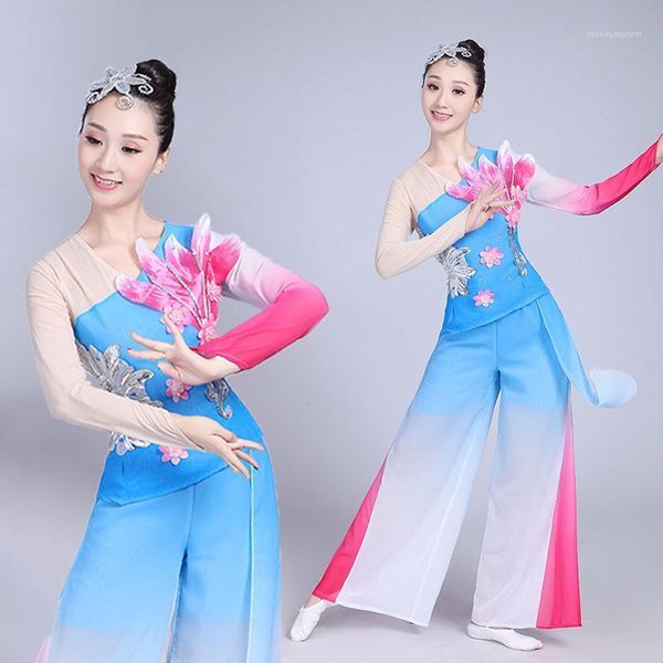 

stage wear chinese folk dance sets classical costume female elegant yangko clothes fairy dress square modern1, Black;red