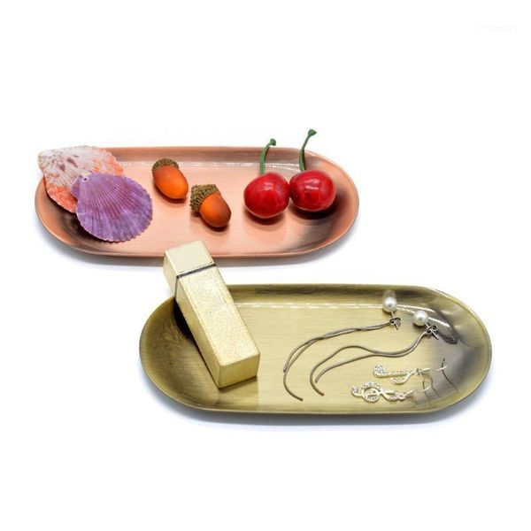 

kitchen storage & organization modern style stainless steel towel tray dish plate fruit trays cosmetics jewelry organizer1