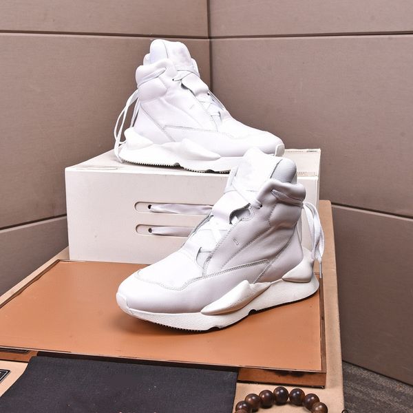 Знаменитая Y-3 Kaiwa Sneakers Men Designer Higt Top Y3 Коренастая платформа спортивная обувь черная белая кожа