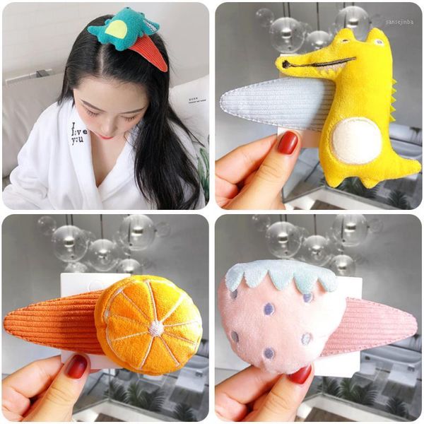 

girl lovely cartoon flower starfish plush big hair clips animal fruit barrettes fashion hair accessories headwear1, Slivery;white