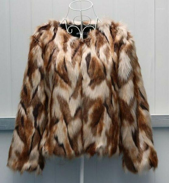 

chic fashion women short faux fur coat jacket winter 2020 new outwear party1, Black