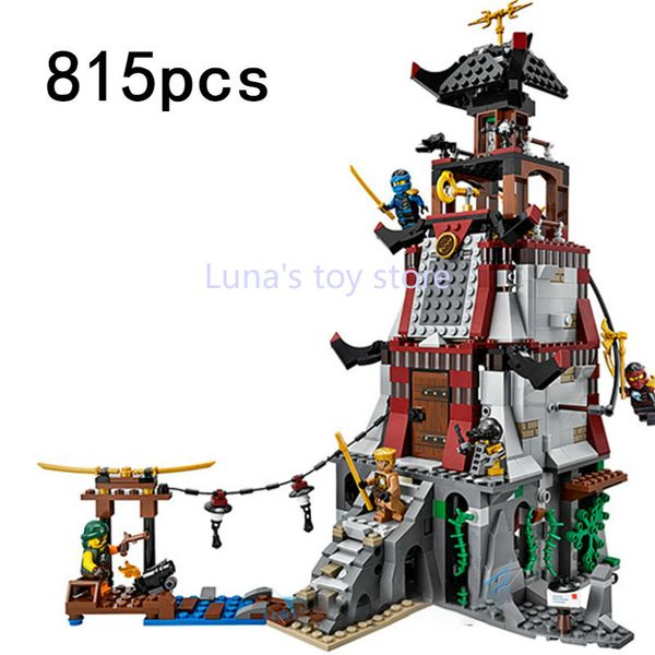 

2020 building blocks compatible lepining ninjaes 70594 bricks ninja lighthouse defense siege figures toys for children 1008