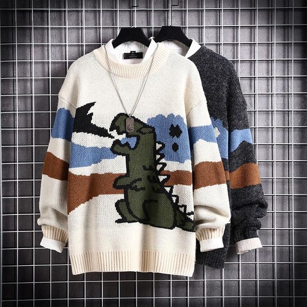 

autumn and winter sweater ladies loose lazy style japanese retro sweater coat student korean thick tide, White;black