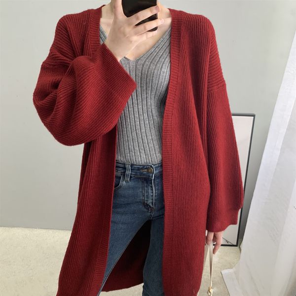 

2021 new poncho sleeve loose wool knitting coat cardigans long sweater jumper women cape feminino 98r1, White;black