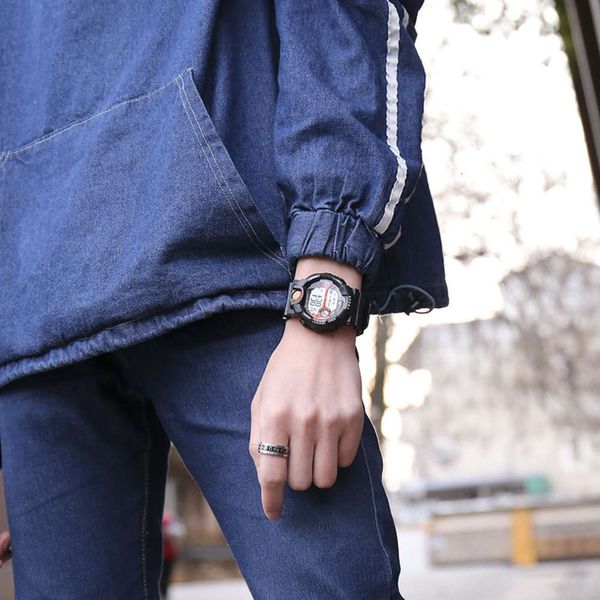 

waterproof fashion fashion sports electronic watch personality trend creative men's multifunctional digital led watch, Slivery;brown