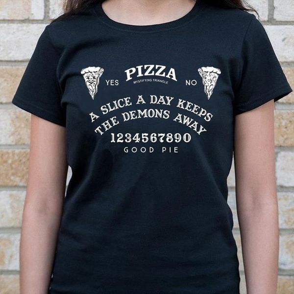 

vip hjn женщины pizza onija board футболка хипстер летний симпатичные смешные tee grunge goth одежда хэллоуин ведьма рубашка, White