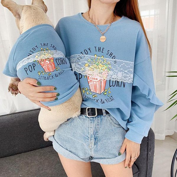 

pet family clothes lace sleeve pet shirt cotton pets clothing for small medium dogs costume s-4xl french bulldog dog cat clothes bbycmu