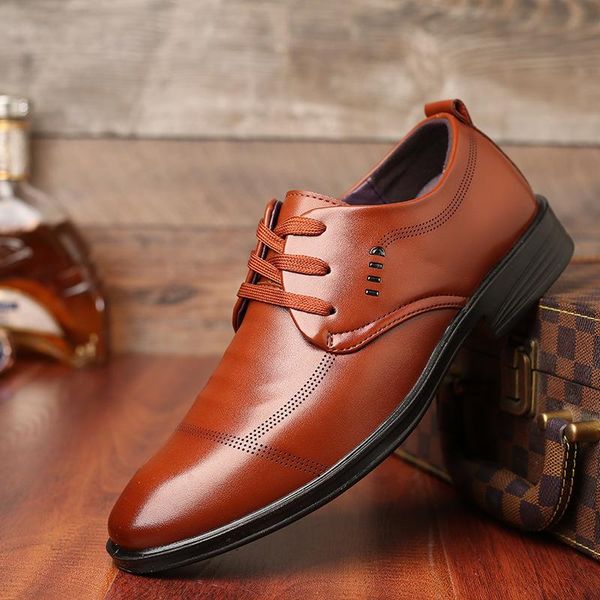 

leather shoes men formal brown black dress business men shoes leather italian classic quality oxford for vintage
