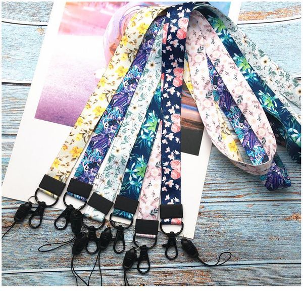 

mobile phone straps flower lanyard keys id card neck straps for iphone usb badge holder diy hang rope qylkst