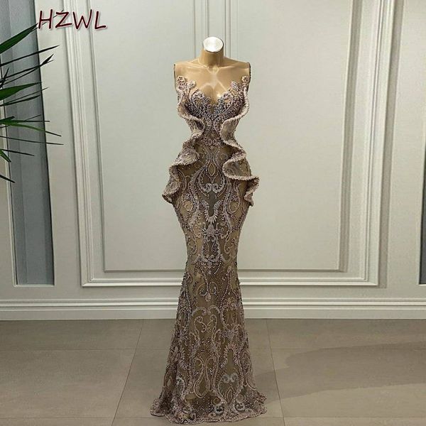 

heavy beading sheer neck evening gowns 2021 spring sleeveless ruched mermaid see through prom dresses custom made robe de soiree, Black;red