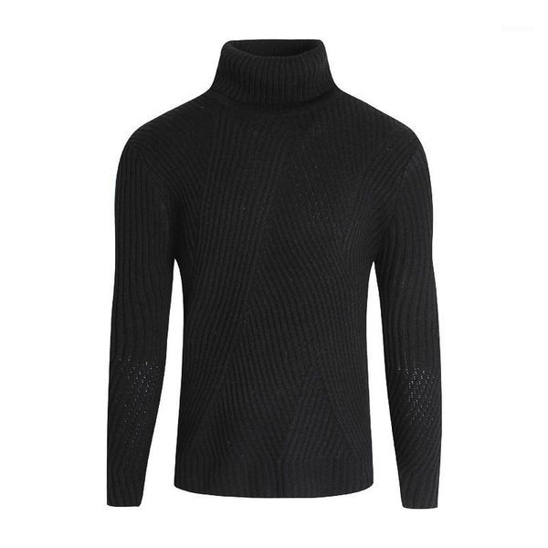 

autumn winter turtleneck men pullover warm comfortable solid long sleeve thick clothes knitted casual male sweater drop shopping1, White;black