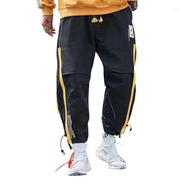 

2020 men pocket harem hip pants trousers streetwear sweatpants hombre male casual cargo pants men jogger lbz1881, Black