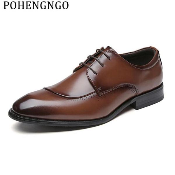 

2020 autumn new genuine leather men dress shoes personality men wedding social luxury shoes stylish simple office loafers, Black