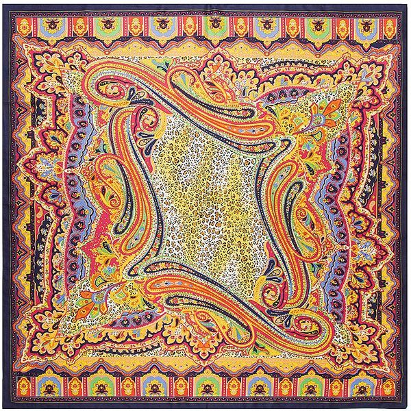 

высококачественные шелковые шарф женские кешью пейсли живопись follard роскошные евро шезревание квадратные шарфы женские бандана леди шаль, Black