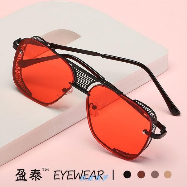 

sunglasses new steampunk glasses side personalized wind trend sun, White;black