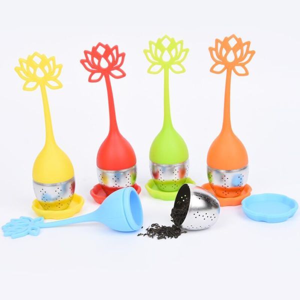 

lotus infuser silicone tea strainer teapot for loose leaf herbal spice filter kitchen tool dhc1769