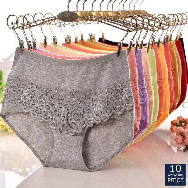 

wholesale 10 pcs/lot wholesale t women's briefs comfortable cotton high waist underwear women ultra-thin panties ylf 22381, Black;pink