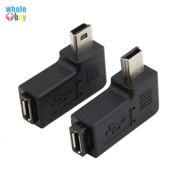 

500pcs / серия usb micro 5pin женщина в мини 5pin мужчина 90 градусы угла правого адаптер конвертер черный для мобильных телефонов