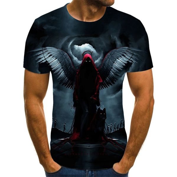 

skeleton punk rock retro gothic 3d print shirts anime funny graphic men clothing