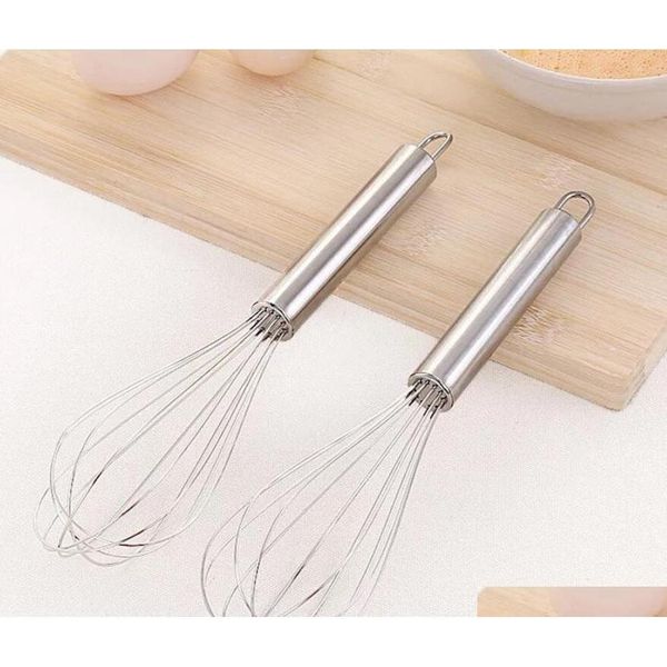 

8" 10" 12" stainless steel egg beater hand whisk mixer balloon wire whisk for blending whisking beating st jllkjy dh_niceshop