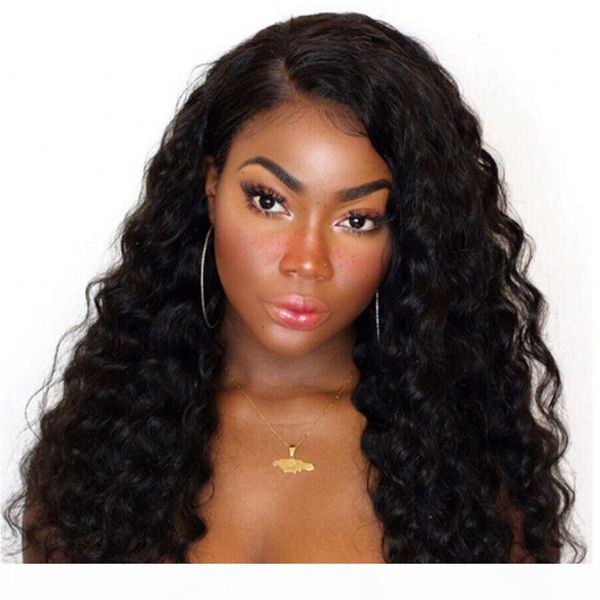 

100% unprocessed brazilian hair lace wig loose wave full lace human hair wigs non-remy hair lace front wig, Black;brown