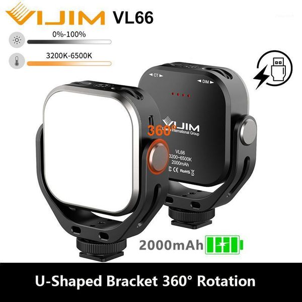 

flash heads 360 rotation led video light adjustable bracket rechargable 3200k-6500k dslr smartphone fill youtube live u-shaped bracket1