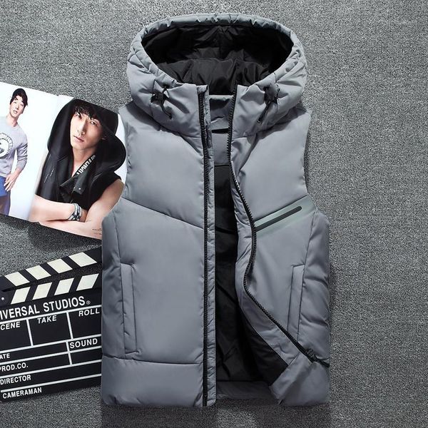 

ultra light down jacket men vest 91% white duck down vest men casual colete masculino winter jacket sleeveless1, Black