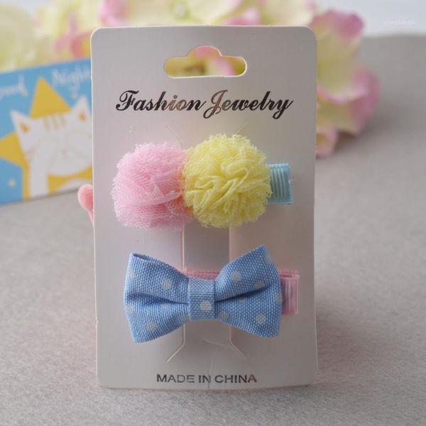 

2pcs/set new girls cute flower hairpins children sweet hair ornament clips barrettes kids bow hair accessories1, Slivery;white