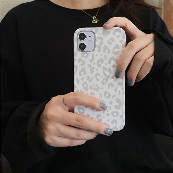 

ins cool wind gray leopard print for 11pro max x xs xr / se mobile phone case vip 7p female 8plus silicone fashion personality